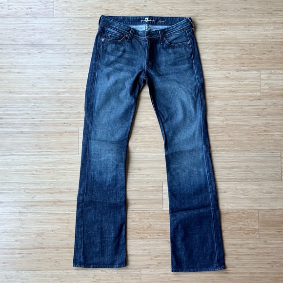 EUC 7 For All Mankind Flynt Flare Dark Wash Women’s Bootcut Seven Jeans Size 29 - Picture 4 of 13